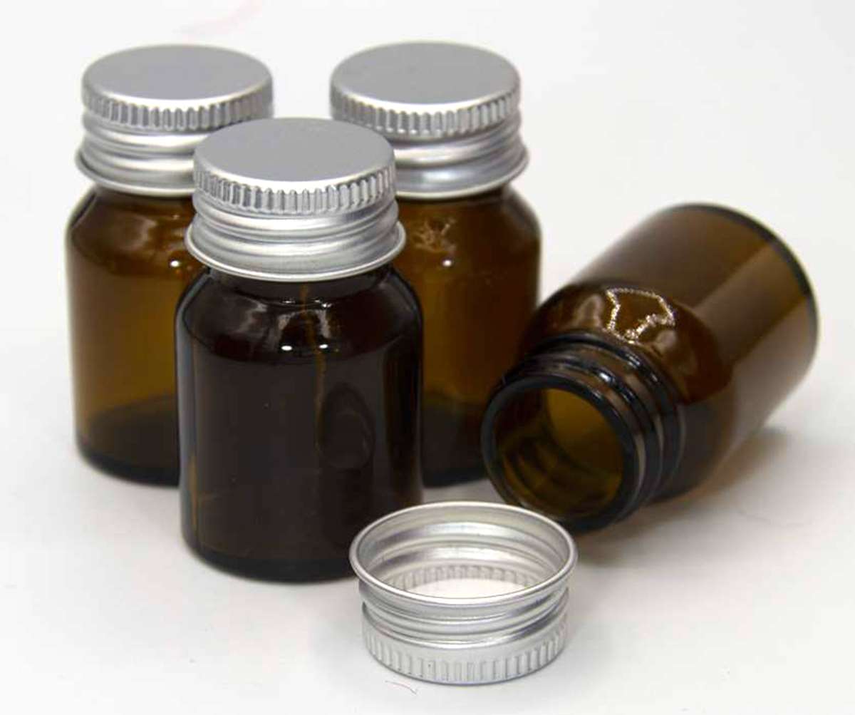 Maveric Bulk Pack 120 Bottles Brown 10ml Glass Bottles With Metal Caps